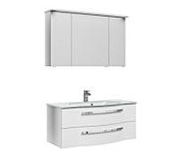 Ensemble lavabo Pelipal Série 4005 9.921.200.211 laqué blanc polaire brillant/ Weiß Hochglanz Select , poignées chromé , 2 tiroirs, 120cm