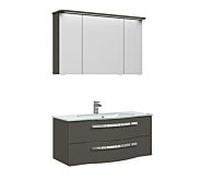 Ensemble de lavabo Pelipal Série 4005 9.921.200.212 laqué gris pierre brillant/gris quartz brillant Select, poignée chromé , 120 cm