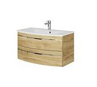 Ensemble lavabo Pelipal Série 7045 SET-167-045 Chêne Halifax pores synchronisés, poignées chromé , 91 cm