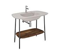 Ensemble lavabo VitrA Plural 64047 99,5 x 55 x 83,5 cm, avec étagère, noyer, taupe mat