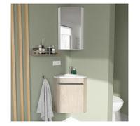 Ensemble lave-mains angle suspendu SKINO avec robinet et armoire d'angle