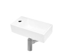 Ensemble lave-mains suspendu avec trou pour robinetterie 40.5x20.5 + Siphon (SATBRE4020SL-SET2)