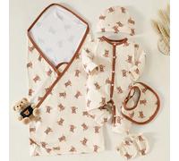 Ensemble layette printemps/été pour nouveau-né, tenue de barboteuse pour bébé, coffret cadeau pour nouveau-nés 6-9M,0-1M,1-3M,3-6MTout ImpriméPolyester