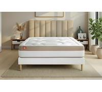 Ensemble LE COSY 90 x 190 cm sommier Blanc - 30cm - Mmoire de forme - Confort durable - Sommier Tapissier Blanc