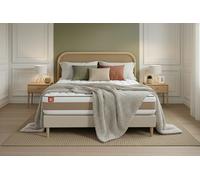 Ensemble LE DLICAT 160 x 200 cm sommier kit Beige - 26cm - Ressorts ensachs et mmoire de forme - Technologie hybride, fabrication responsable. - Sommier kit Beige