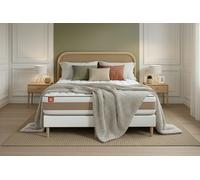 Ensemble LE DLICAT 180 x 200 cm double sommiers Blanc - 26cm - Ressorts ensachs et mmoire de forme - Technologie hybride, fabrication responsable. - Sommier Tapissier Blanc
