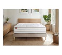 Ensemble LE DOUILLET 140x190cm Mémoire de forme BioVisco - Maxi épaisseur 26cm + sommier kit Beige