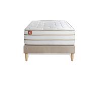 Ensemble LE DOUILLET 90 x 200 cm sommier kit Beige - 26cm - Mmoire de forme - Matriaux co-responsable - Sommier kit Beige - Avec couette et oreillers