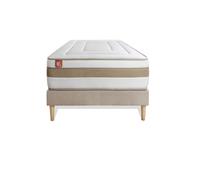 Ensemble LE RAFFIN 90 x 190 cm sommier kit Beige - 26cm - Ressorts ensachs et mmoire de forme - Confort haut de gamme, impact rduit. - Sommier kit Beige - Avec couette et oreillers