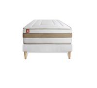 Ensemble LE RAFFIN 90 x 190 cm sommier kit Blanc - 26cm - Ressorts ensachs et mmoire de forme - Confort haut de gamme, impact rduit. - Sommier kit Blanc - Avec couette et oreillers