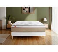 Ensemble LE SOYEUX 90 x 200 cm sommier Blanc - 24cm - Ressorts ensachs et mmoire de forme - Equilibr - Sommier Tapissier Blanc - Avec couette et oreillers