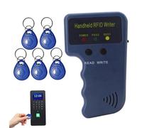 Ensemble Lecteur et graveur RFID, 125kHz, duplicateur d'identification de proximité Portable avec 5 Porte-clés inscriptibles, sans Batterie
