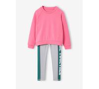 Ensemble legging sweat fille gris chiné 4A