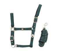 Ensemble licol en nylon et longe tressé pour cheval Supreme Bleu Poney
