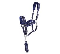 Ensemble Licol et longe fourré QHP Dolci Bleu Cob