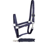 Ensemble Licol et longe pour cheval Harry's Horse Initial Bleu Shetland