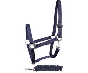 Ensemble Licol et longe pour cheval Harry's Horse Initial Bleu Shetland