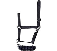 Ensemble Licol et longe pour cheval Harry's Horse Initial Noir Shetland