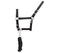 Ensemble licol et longe pour cheval nylon refléchissante Supreme Noir Full