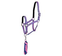 Ensemble licol et longe pour cheval Premiere Equitation Stitch Rose Cob