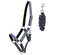 Ensemble licol et longe pour cheval QHP Bleu Shetland
