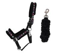 Ensemble licol et longe pour cheval QHP Isalyn Noir Shetland