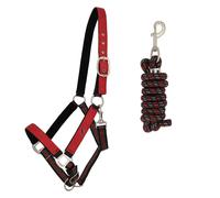 Ensemble licol et longe pour cheval QHP Rouge Cob