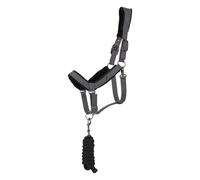 Ensemble licol et longe pour cheval QHP Sensisoft Gris Full