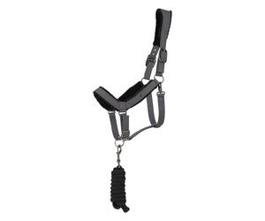 Ensemble licol et longe pour cheval QHP Sensisoft Gris Full