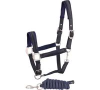 Ensemble Licol et longe pour cheval satin Harry's Horse Bleu Cob