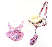 Ensemble Licol, Longe et Bonnet pour Hobby Horse Harmonie Florale. Cheval bâton et Hobby Horse Taille A4 ou A3.