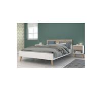 Ensemble Lit 160 200 cm 2 chevets AALBORG Scandinave Chene