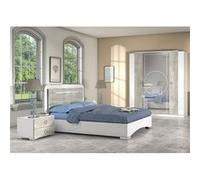 AltoBuy Goya - Ensemble Lit 160x200cm + 2 Chevets + Armoire