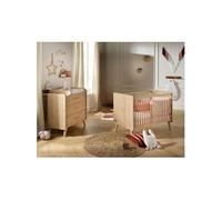 Ensemble lit bébé 120x60 Arty + commode 3 tiroirs chêne suave