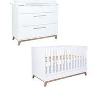 Ensemble Lit bébé Lina blanc Marron