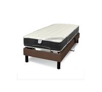 Ensemble lit électrique Essenzia Zen Grey Classic + Sommier DETENTE marron 70x190 Ressorts