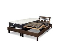 Ensemble lit électrique Essenzia Zen Grey Classic + Sommier Emotion marron 2x90x200 Ressorts
