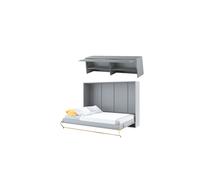 Ensemble lit escamotable horizontal et étagère au dessus assortie - GAIN