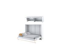 Ensemble lit escamotable horizontal et étagère au dessus assortie - GAIN