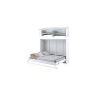 Ensemble lit escamotable horizontal et étagère au dessus assortie - GAIN