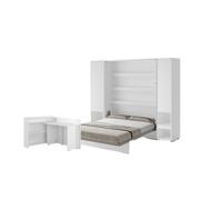 Ensemble lit escamotable SMART et bureau rabattable ENJOY ouverture à droite et armoires assorties