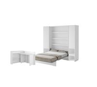Ensemble lit escamotable SMART et bureau rabattable ENJOY ouverture à droite et armoires assorties