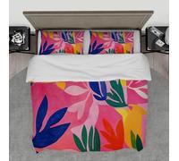 Ensemble literie 3 pièces Vibrant Floral Floral Plante Nature Morte Impression Ensembles Housse Couette avec Fermeture à glissière et 2 Couvre-oreillers pour décor Chambre d’Enfant 240x260cm