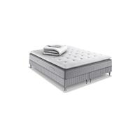 Ensemble literie Extension matelas ressorts ensachés H29 ferme 180 x 200 avec 2 sommiers et couette