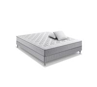 Ensemble literie INITIAL 140x190 ressorts ensachés H23 ferme avec sommier et 2 oreillers