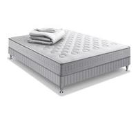 Ensemble literie INITIAL 140x200 ressorts ensachés H23 ferme avec sommier et couette