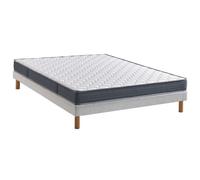 Ensemble literie mousse - PROMO MATELAS - Ariane + sommier tapissier - Très ferme - Blanc - 120x190 cm