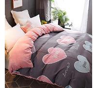 Ensemble literie pièces 1pcs Hiver Chaud Doux côté Double lavé lit Coton Flanelle épaisse Couvercle Couette Courtepointe Couverture de couverture-25_Queen (18 Queen 200x230cm)