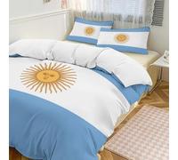 Ensemble Literie Trois Pièces Patriotique Parure Lit République Argentine Drapeau National pour Adulte Et Enfant Housse De Couette Douce Et Douillette Décoration Fête Nationale Et Chambre À Coucher