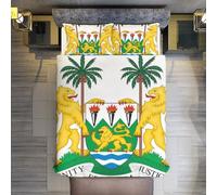 Ensemble Literie Trois Pièces République De Sierra Leone Drapeau National Parure Lit pour Garçon Et Fille Housse Couette en Microfibre Brossée 105G Douce Et Respirante pour Décoration Chambre Moderne